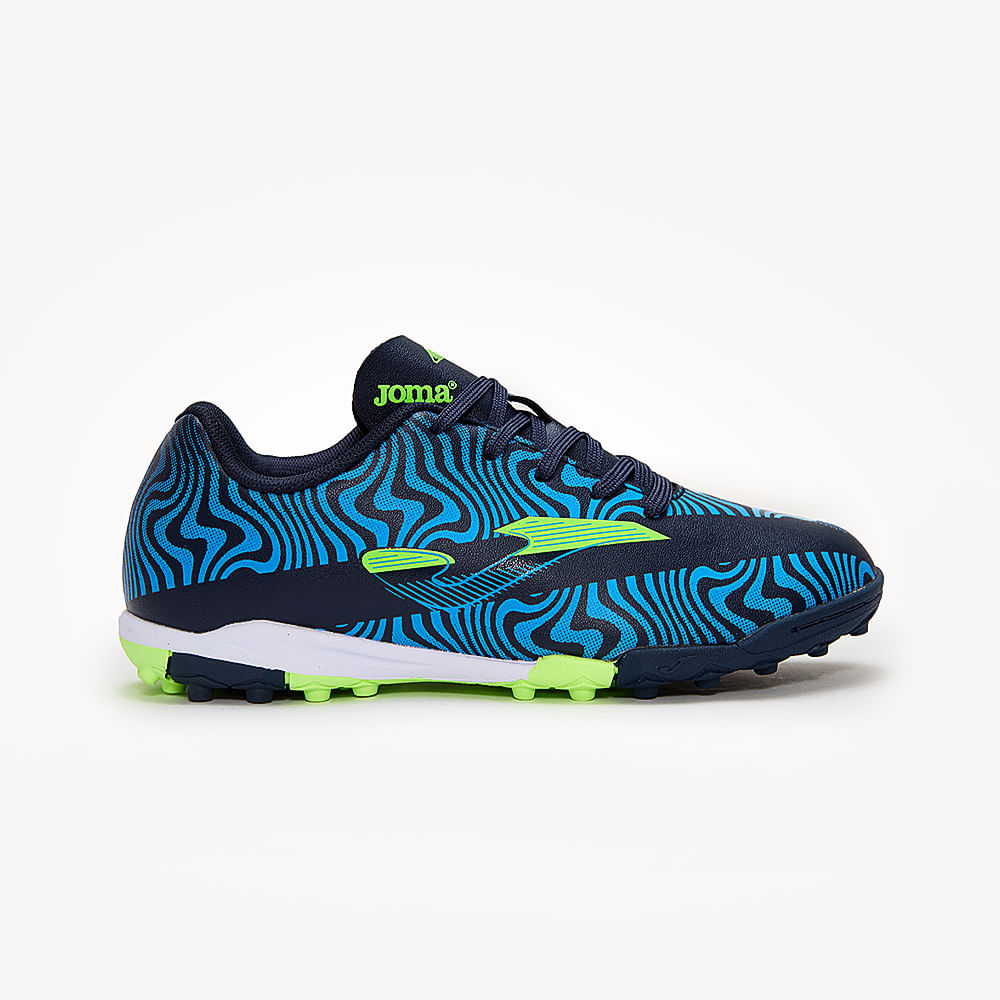 Chuteira de Society Joma Evolution Infantil Azul Marinho e Azul