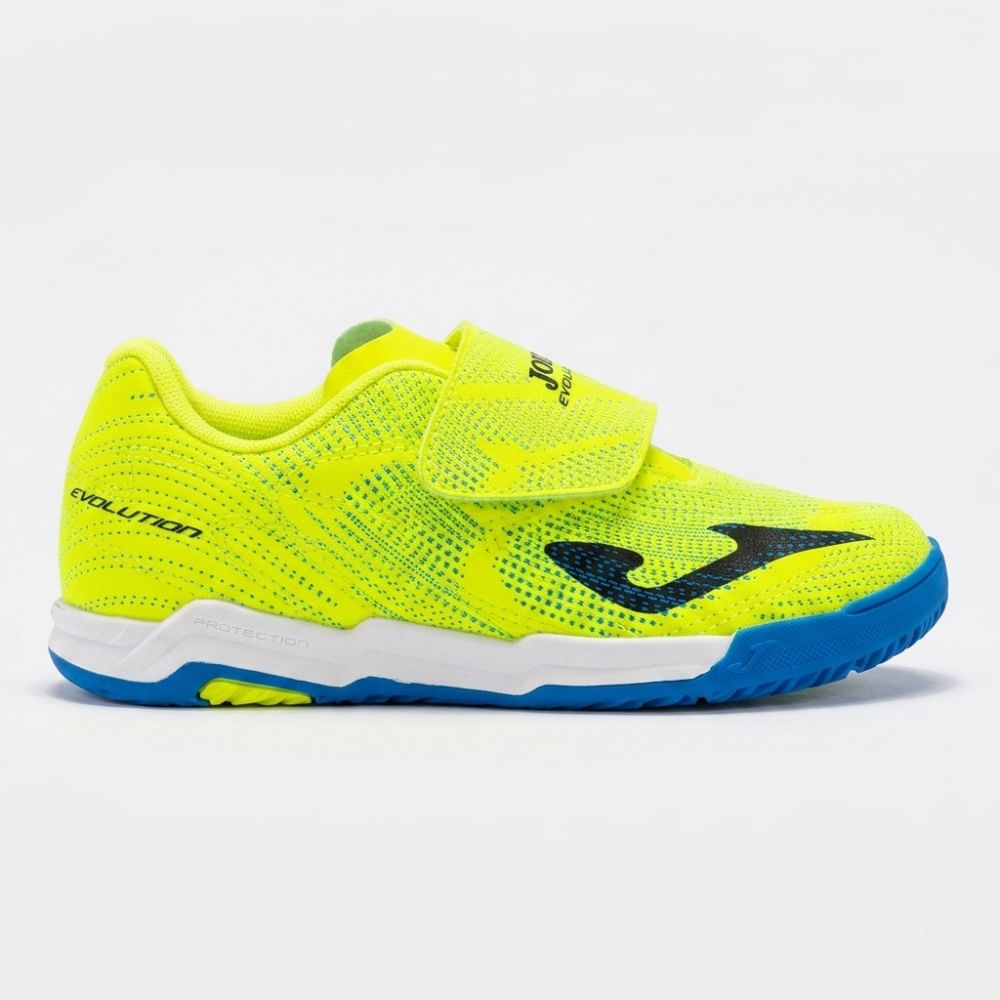 Chuteira de Futsal Joma Evolution Infantil Velcro Amarelo e Preto