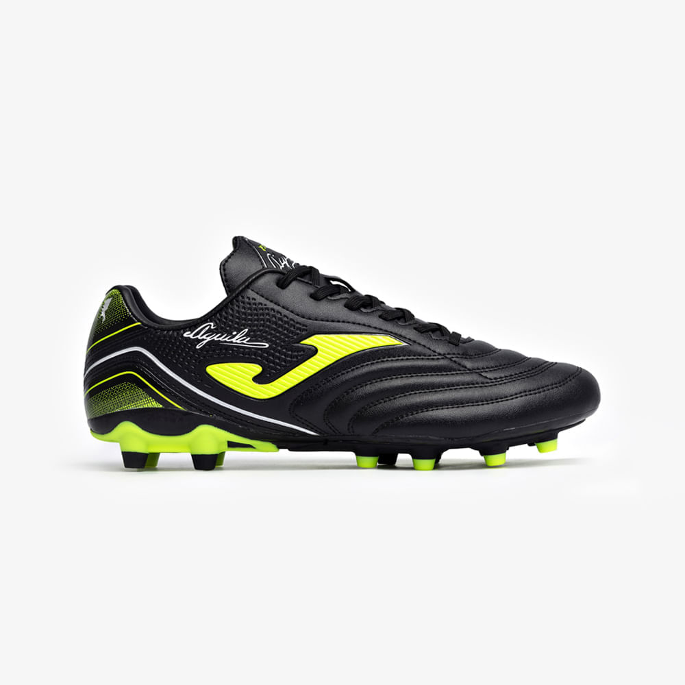 Chuteira de Campo Joma Aguila Masculina Preto e Limão