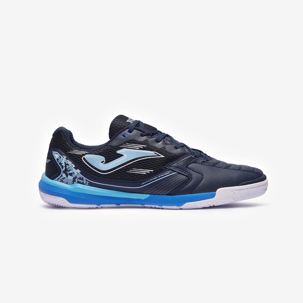 Chuteira de Futsal Joma Liga 5 Masculina Preto e Azul