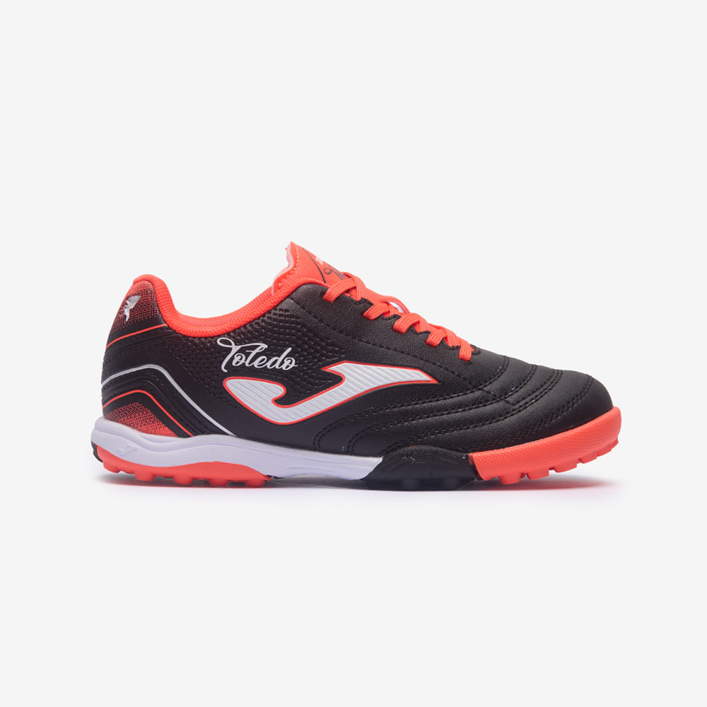 Chuteira de Society Joma Toledo Infantil Preto e Vermelho